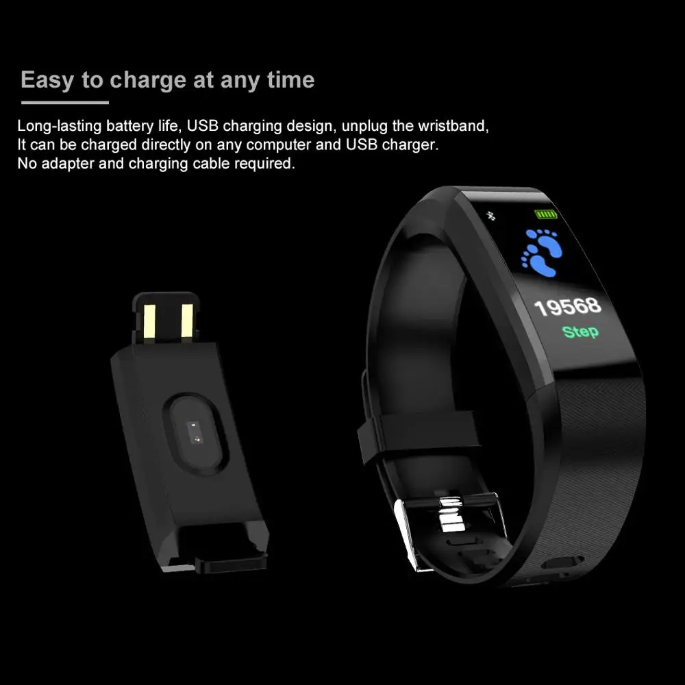 ONEMIX Sport Pedometers Smart Bracelet Fitness Step Counter Waterproof Fitness Tracker Pedometer CompatibleBlood Pressure Monito