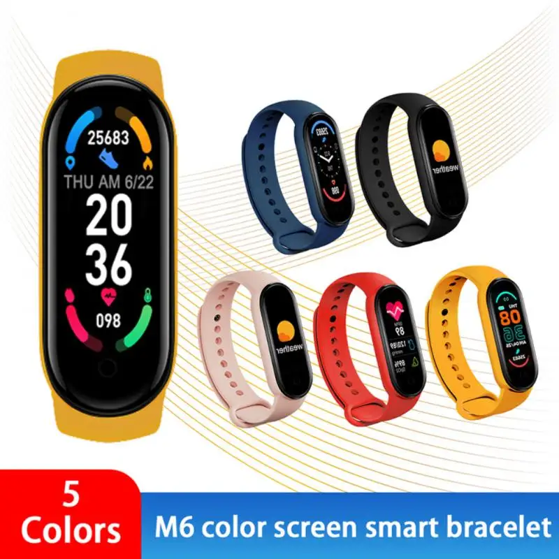Smart Bracelet 5 Color Screen M6 Smartband Fitness Heart Rate Blood Pressure Sleep Monitor Sport Waterproof Band | Электроника