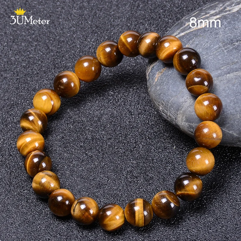Tiger eye Bracelet Мода натуральный камень бусины браслет для мужчин тигровый глаз камень браслеты ручной работы Исцеление йогой энергии браслет с Буддой для мужских ювелирных изделий - Окраска металла: Tiger eye Bracelet