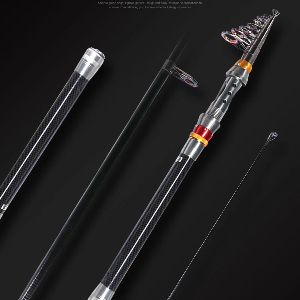 Telescopic Fishing Rod 1.8M 2.1M 2.4M 2.7M 3.0M 3.3M 3.6M Carbon Fiber  Spinning Fishing Pole With Colorful Smooth Guide Rings - AliExpress