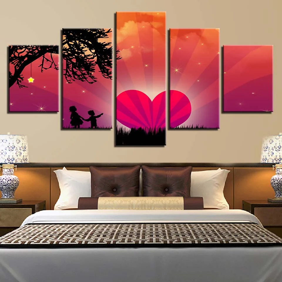 Любовь плакат красный сладкий сердце медовый счастливый семья 5 шт. настенные