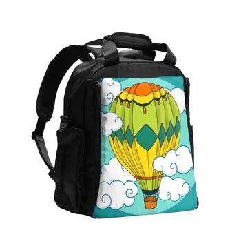 

Diaper Bag Vintage Coloured Balloon In Clouds Backpack Baby Large Capacity Diaper Bag Mummy Travel Bag