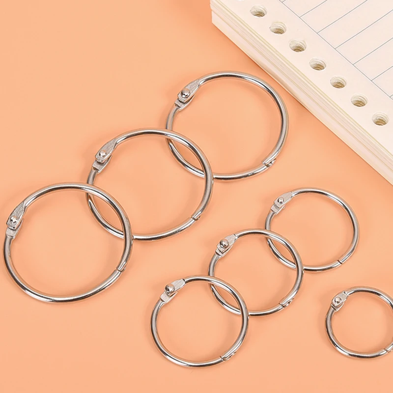 Metal Loose Leaf Book Binder Hinged Rings Keychain Album Ring Scrapbook Binders Craft Photo Album Split 2 Pcs metal ring binder metal binder ring book binding supplies