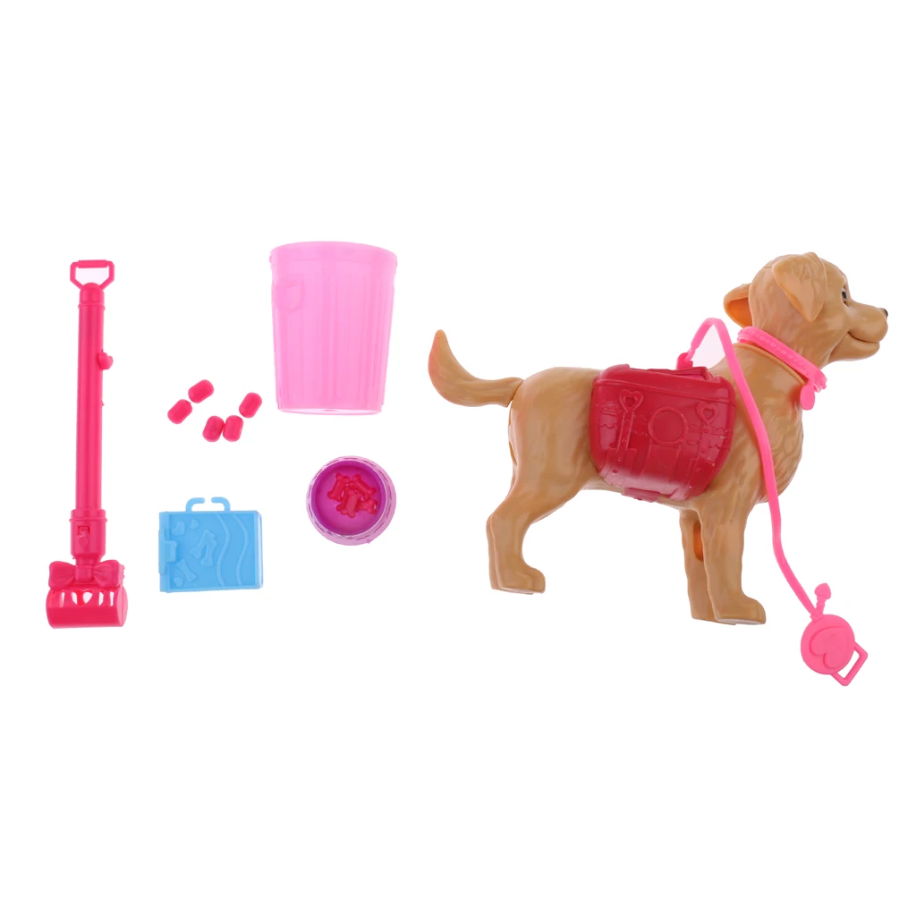 Lively Defecate Puppy Model w/ Accessories Playset for 12inch Baby Dolls Kids Toys Dolls Training Potty Puppy Dog