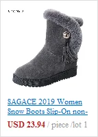 SAGACE hot women boots New Fashion Leopard-Printed Short Plush Winter Warm Shoes High-Heeled Slip-On Ankle Boot mujer#35