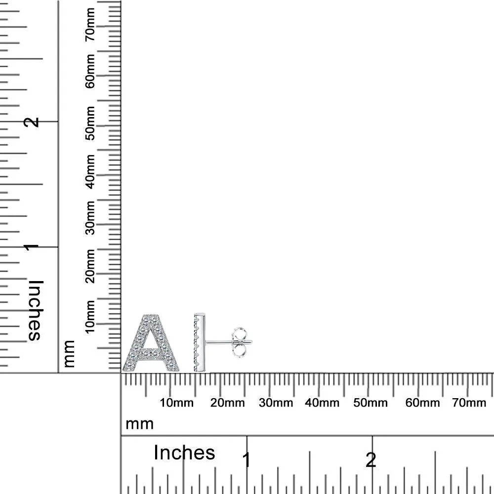 INALIS, серебряные серьги-гвоздики, циркониевые, модные, Алфавит 26 букв, посеребренные, начальные гипоаллергенные серьги для девочек