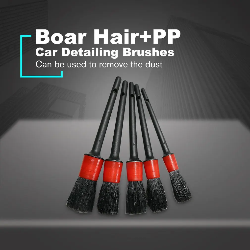 5 шт. многофункциональные натуральные кабаны щетки для автомобиля инструмент для очистки для мытья щелевой сиденья внутренний зазор диски