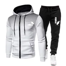 New Men's Football Sets Zipper Hoodie+Pants Two Pieces Casual Tracksuit Male Sportswear Gym Brand Clothing Sweat Suit Men 2021