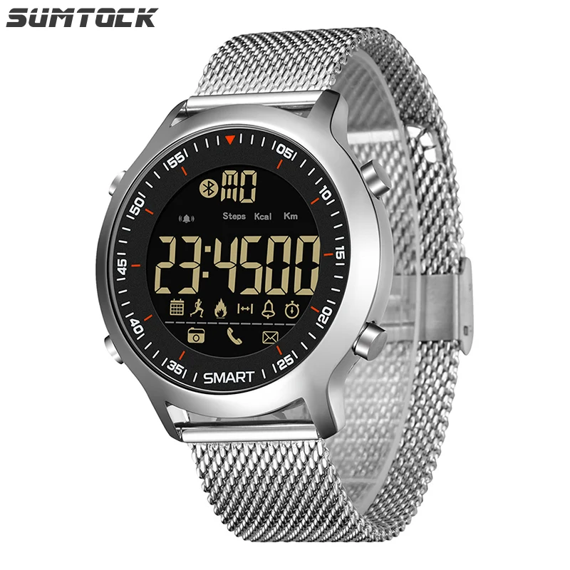 

SUMTOCK Smart Watch Men 2019 Call Reminder Bluetooth Calorie Metal Strap IP67 Waterproof IOS Android relog inteligente hombre