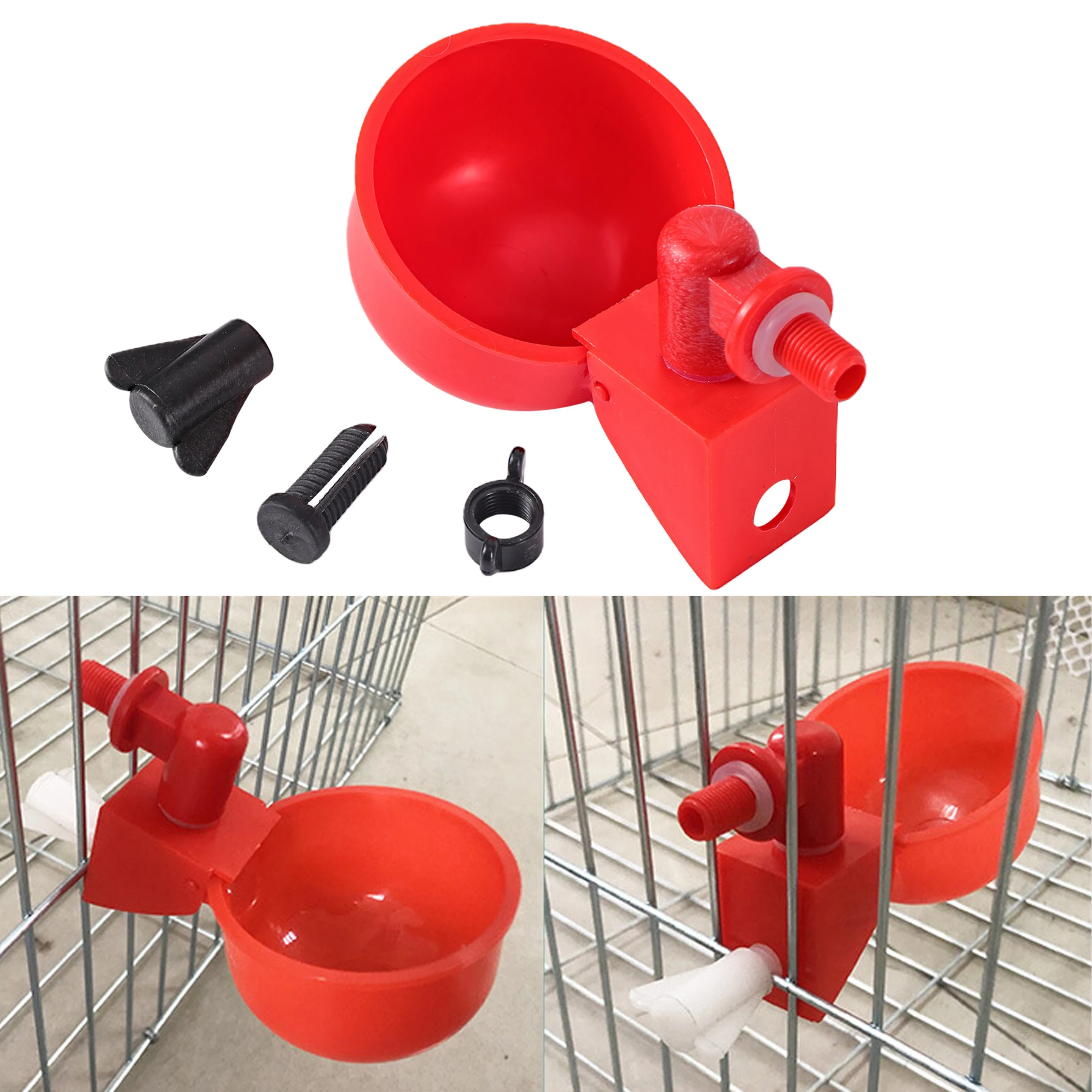 Red POPETPOP 10PCS Chicken Automatic Drinking Bowl Quail Drinking Bowl Chicken Drinking Bowl for Water Tube