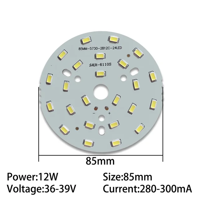 1pc 12W 3000K / 6000K Cold Warm White 5730 LED Lamp Spot Light Bulb 65mm  +Driver