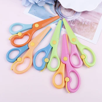 

1pcs Plastic Cute Mini Safety Round Head Scissors Student Kids Paper Cutting Kindergarten School Supplies