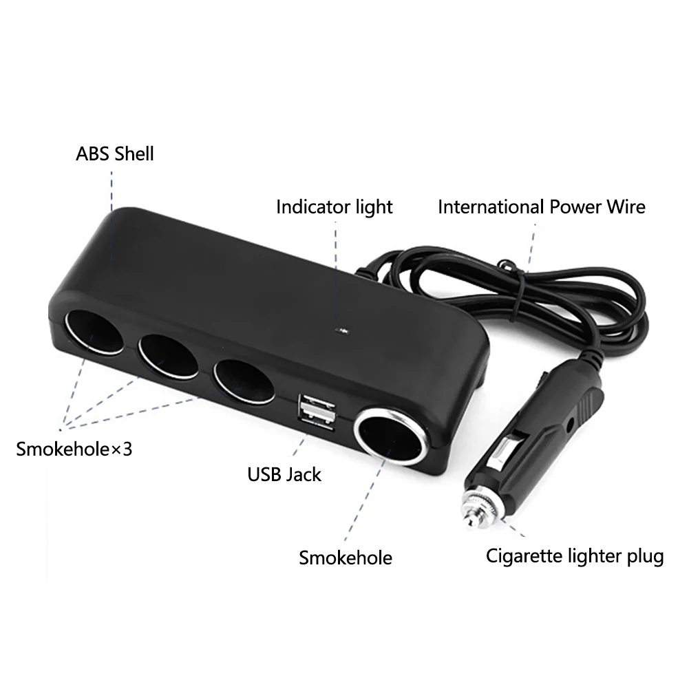 Двойной USB сменный светодиодный индикатор автомобильный интерьерный адаптер Электронный мульти разъем 4 способ разветвитель Зажигалка Портативный Авто универсальный