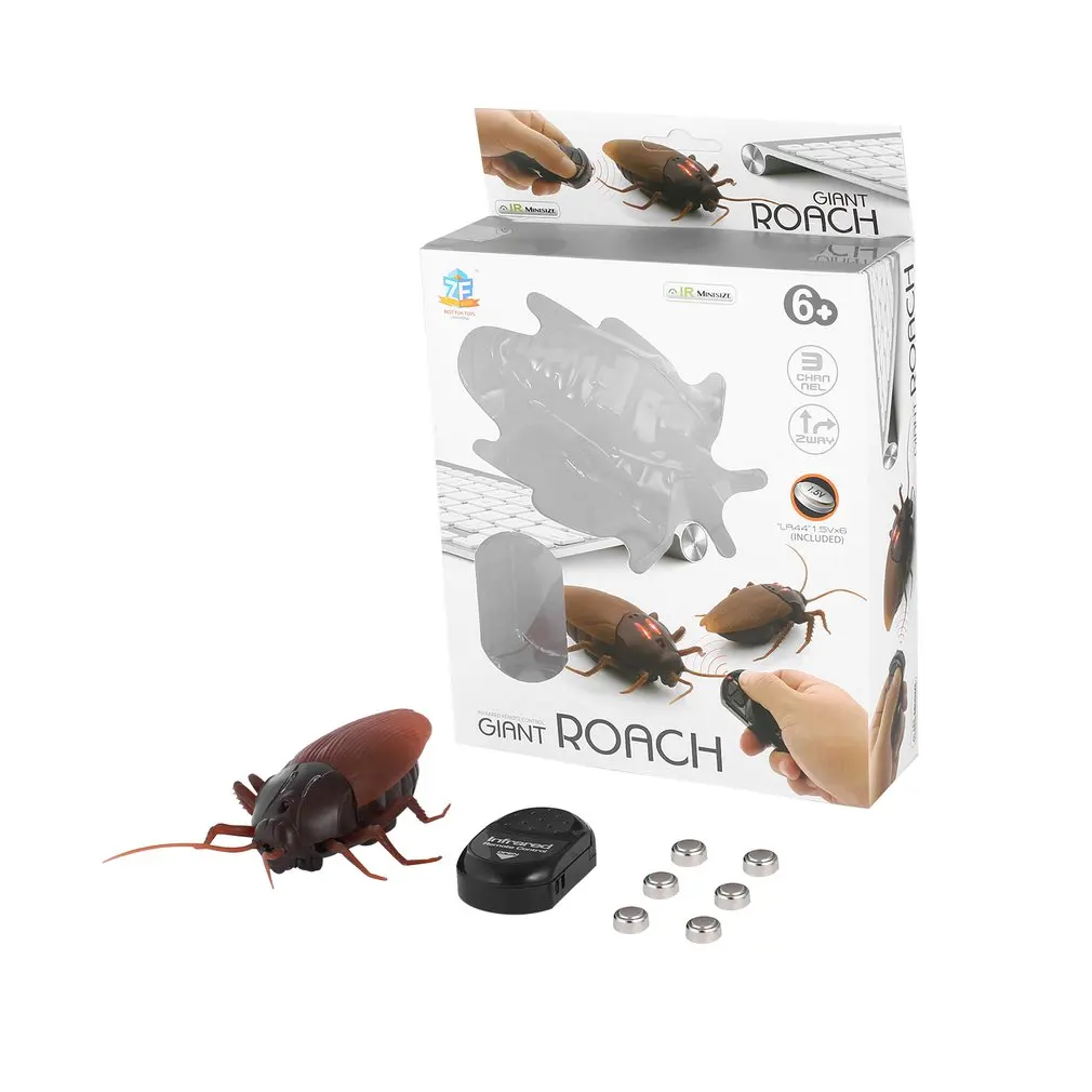 

Funny Simulation Infrared RC Remote Control Cockroach Scary Creepy Insect Toys Christmas Gift For Children Luminous Prank Toy