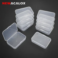 NEWACALOX 10Pcs Mini Toolbox Electronic Plastic Parts Container Tool Box Screw Fish Hook Drill Bit Component Storage Box