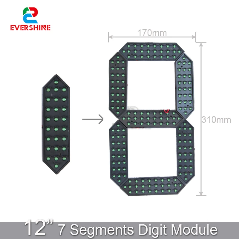 12 Inch 7 Segment Outdoor Waterproof Digital Number Board For LED Gas Station Electronic Fuel Price Time And Temp Sign