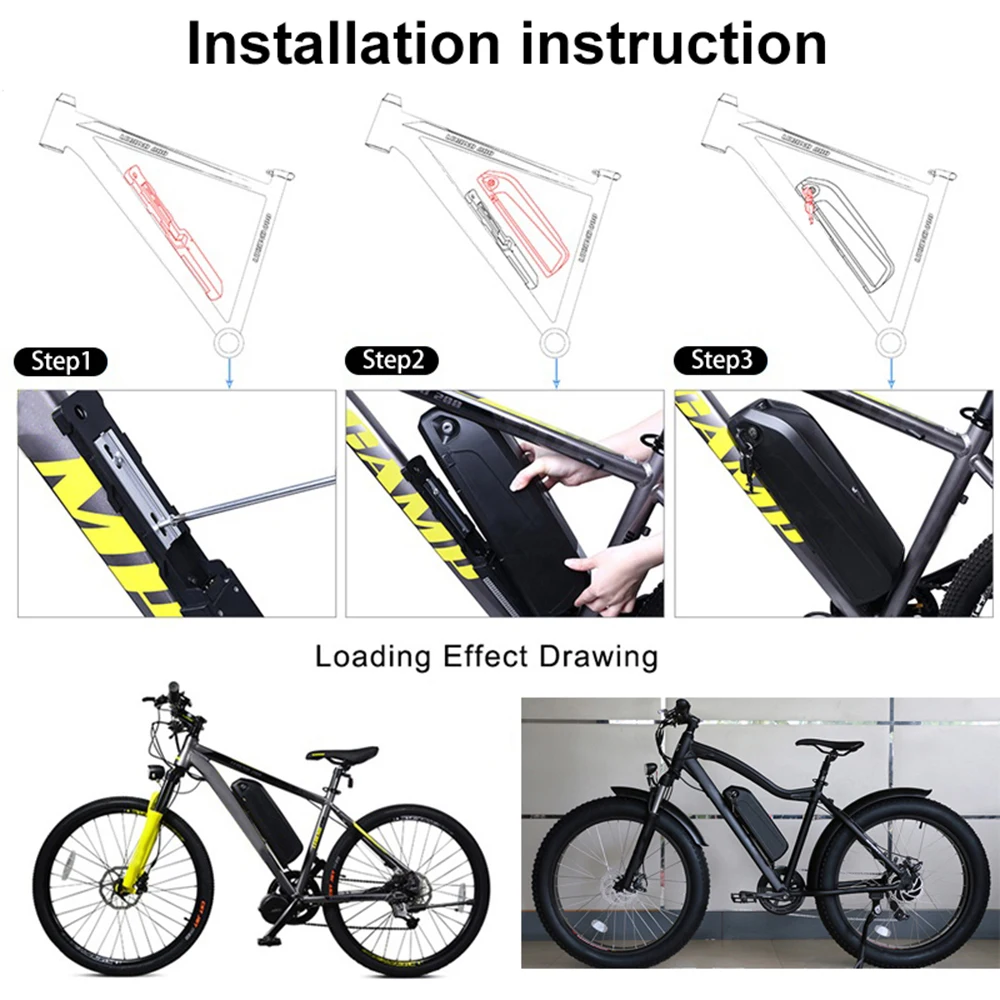 48V Hailong battery ebike litium ion electric bike battery with Samsung Sanyo cells+ USB port+ Charger+ BMS for bafang motor