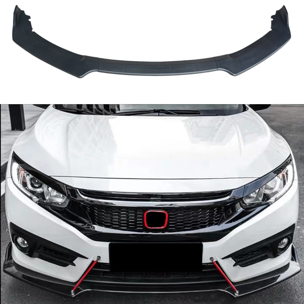 Сплиттер для передних губ 3 ступенчатый Honda Civic 2016 2017 2018 2019 2020|Тюнинговые молдинги|