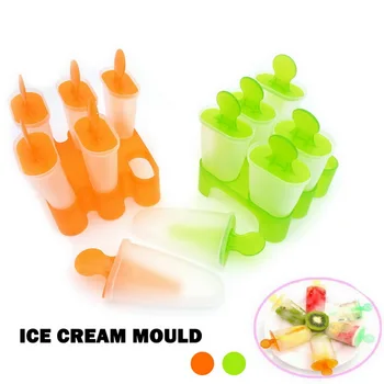 

4/6 Cells Homemade DIY Ice Cream MoldIce Cube Molds Summer Popsicle Maker With Sticks Kitchen Tools Random Color Lolly Mould