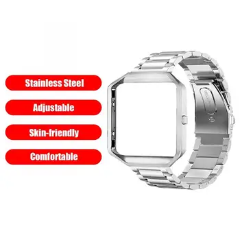 

Stainless Steel Watch Band Bracelet Strap w/Frame Replacement for Fitbit Blaze Conveninently and Simple Installation