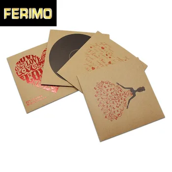 

300Pcs/Lot 4.9"x4.9" CD Case Cover Holder Envelope For Wedding Birthday Party Kraft Paper CD DVD Packaging Bag Box