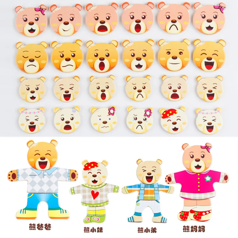 

Early Education GIRL'S Bear Dress Men's Children Baby Educational 3D Puzzle Model Building Blocks Toy 1-2-3-4-Year-Old