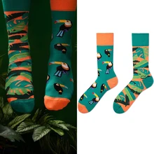 Men Socks 2022 New Spring And Autumn Male Asymmetric AB Socks Unique Cartoon Creativity Cotton Teenager Boy Hot Sale W14