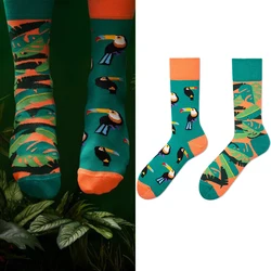 Men Socks 2022 New Spring And Autumn Male Asymmetric AB Socks Unique Cartoon Creativity Cotton Teenager Boy Hot Sale W14