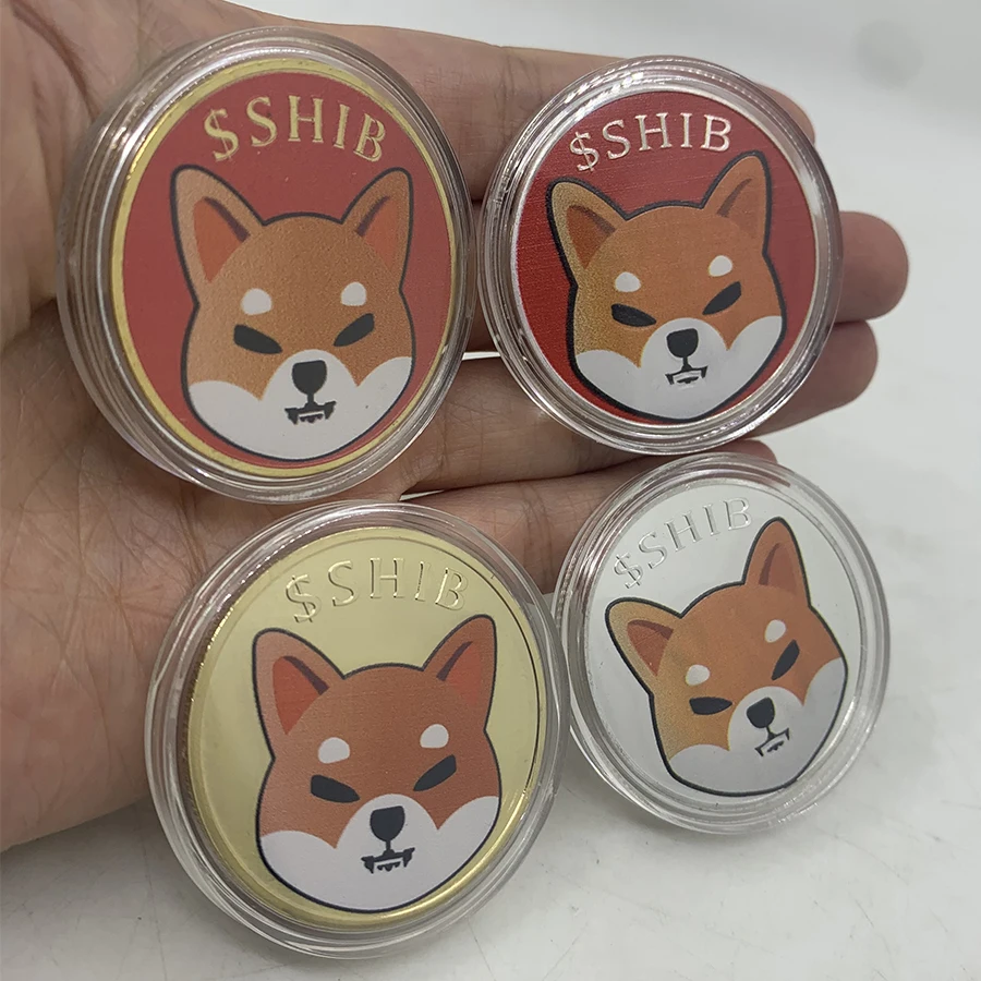 Иллюстратор Dogecoin монета Шиба-ину (шиб) криптовалютическая металлическая