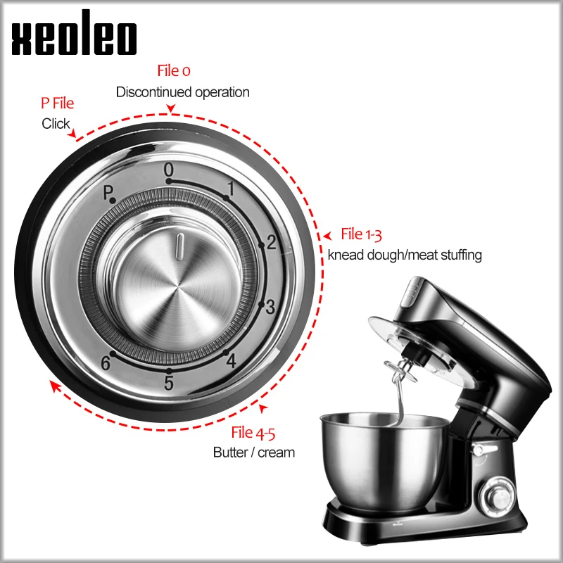 XEOLEO Planetary mixer 5in1 Stand mixer Food blender Food Mixer Meat grinder Food processor 6.5L Dough kneader mixer 6 speeds