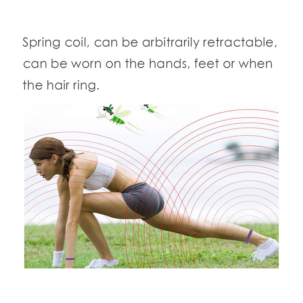 12 PCS Anti Mosquito Insect Bugs Repellent killer Safe for baby Children Repeller Wrist Hair Band Bracelet Camping#T2