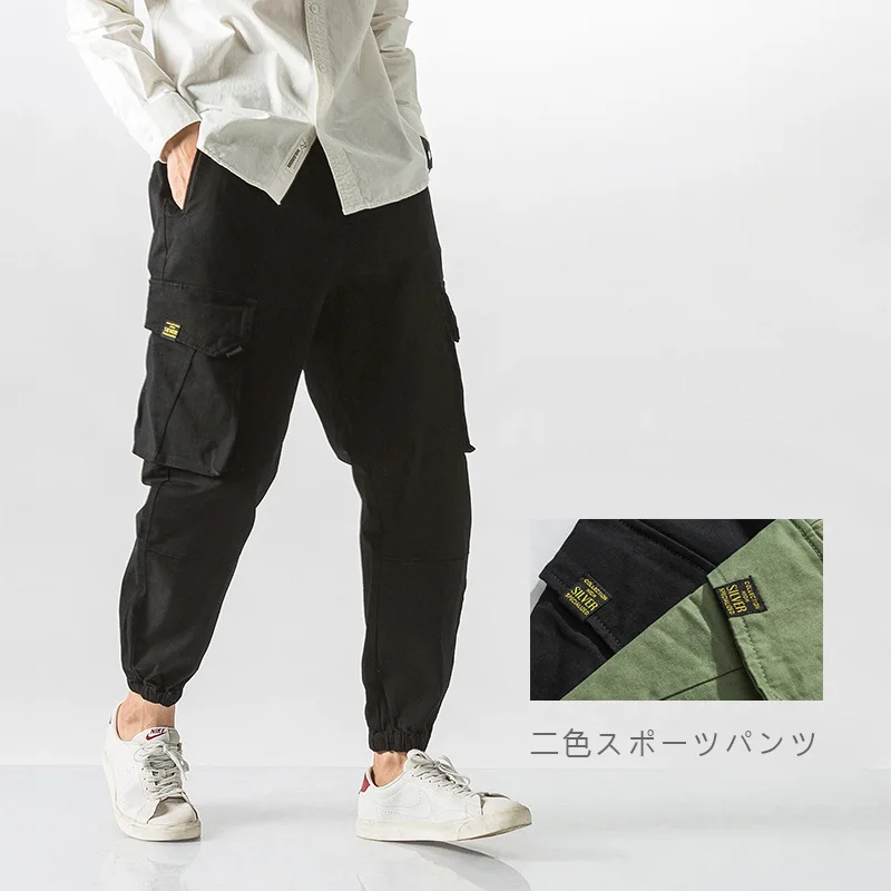 

Autumn And Winter New Products Multi-pockets Dimensional Patch Pocket Workwear Casual Ankle Banded Pants Trousers Men's