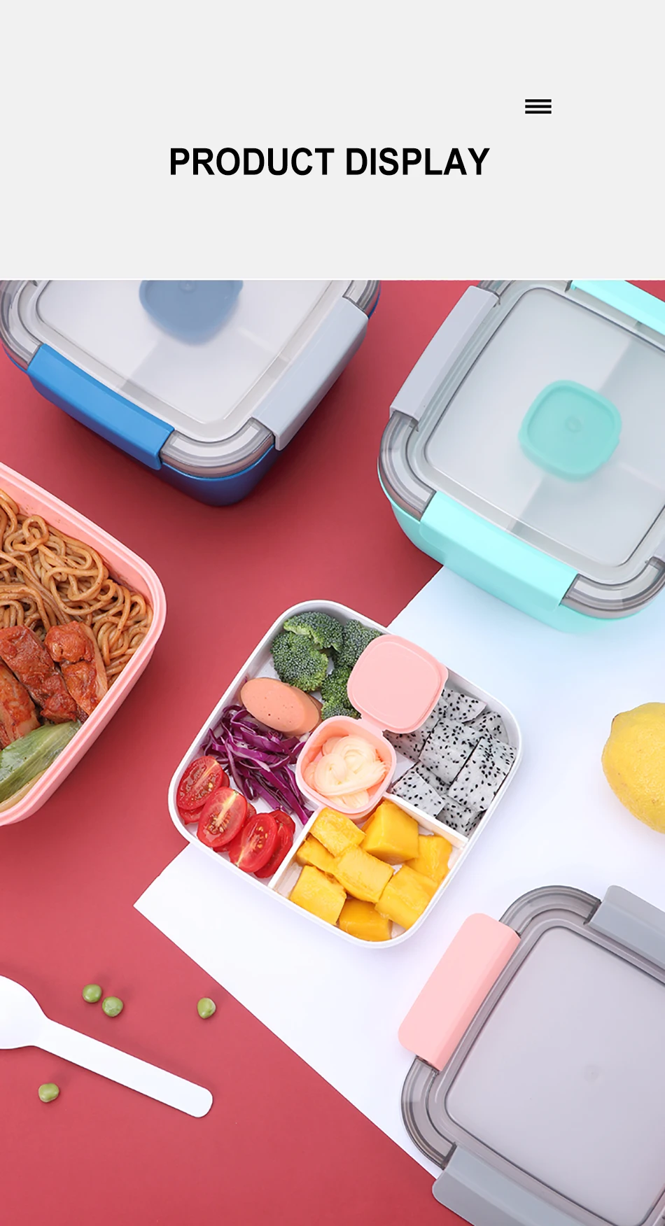 Baispo контейнер для пищи с подогревом для контейнер для обеда ребенку в японском стиле с отделением для посуды Дизайн кухонный пищевой контейнер Microwaveable