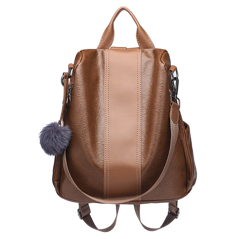 anti theft backpack leather
