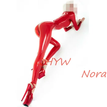 

Sexy Natural Latex Woman Full Body Catsuit Women Jumpsuits with Back&crotch Zippers(NO SOCKS)