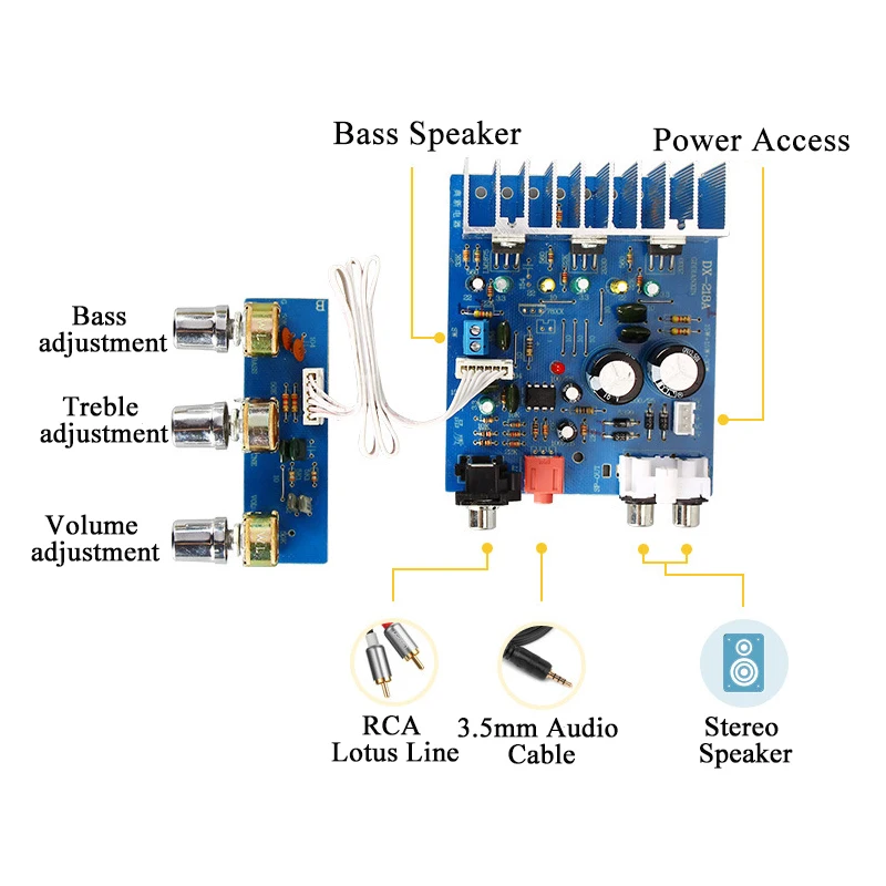 TDA2030 2.1 Channel Audio Amplifier Board 15W*2+30W Subwoofer Amplifiers Stereo For Speaker Amp DIY Accessories Dual AC12V-15V