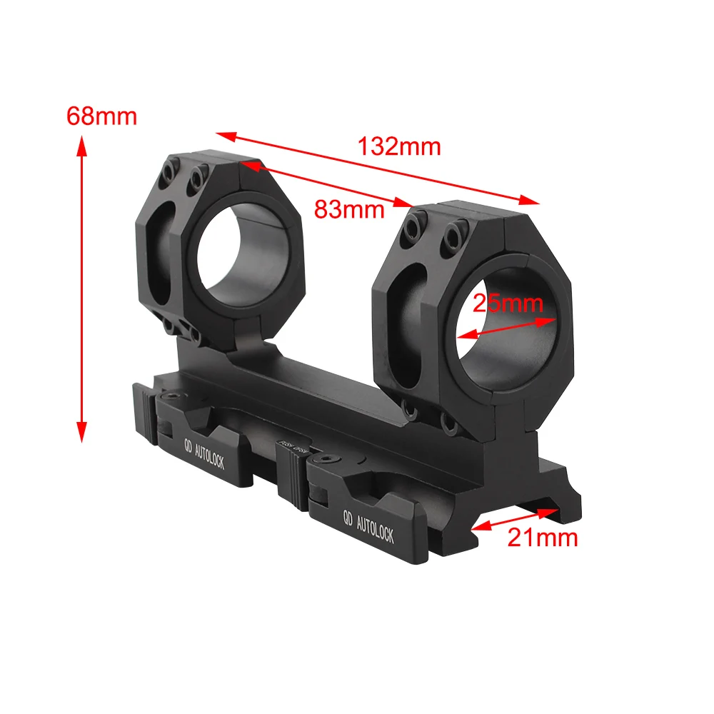 QD Auto Lock Quick Release One Piece Scope Mount 30mm/1 Inch Scope Dual Optics Ring base for Weaver Picatinny Rail AR15 AK47