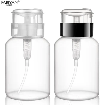 

250ML Empty Press Bottle Pump Dispenser Plastic Nail Art Manicure Tool Polish UV Gel Remover Cleaning Alcohol With Wipes