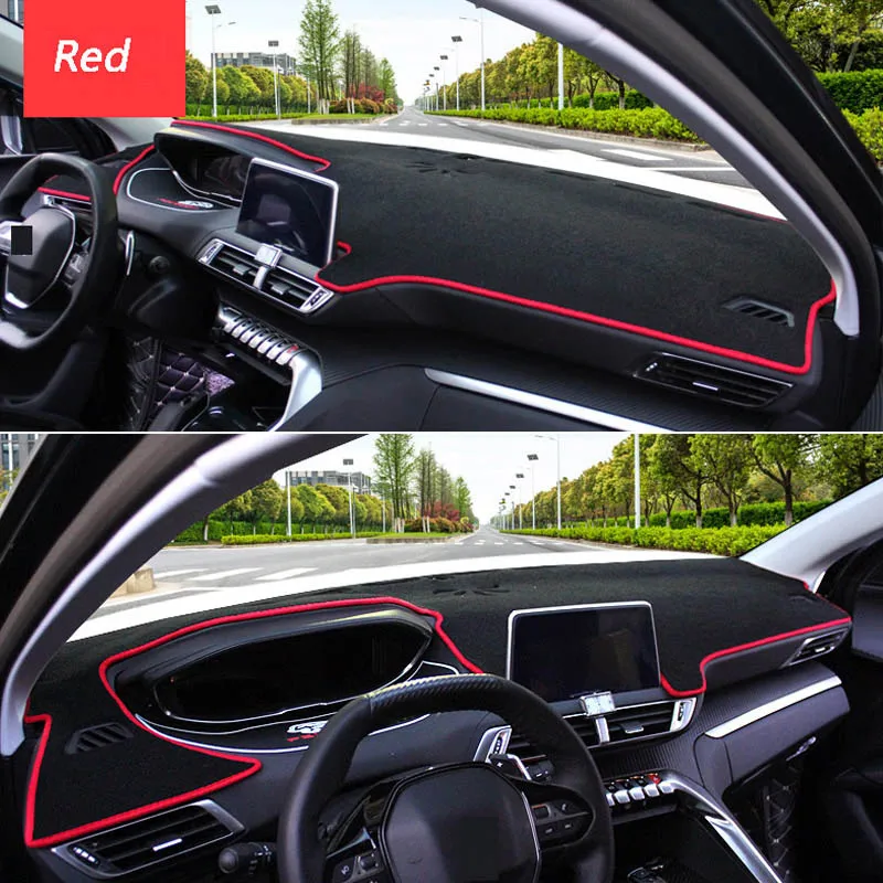 Red Side Автомобильный левый и правый руль, накладка на приборную панель, солнцезащитный тент, подушка, накладка, защита, ковер, Накладка для peugeot 5008, автомобильные аксессуары - Название цвета: Red Side
