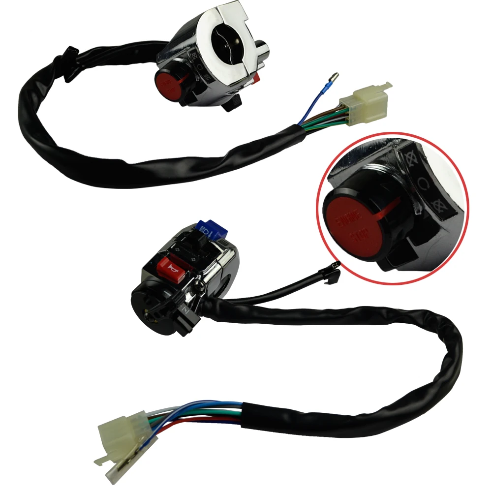 Flypig 2X7/8 ''мотоциклетные органы управления рулем рога поворотов фар противотуманных фар разъем кнопочный Электрический пусковой переключатель