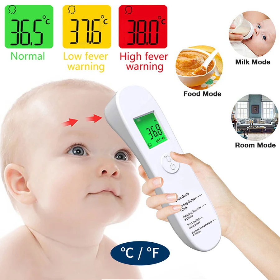 

Non-Contact Digital LCD Infrared Thermometer Gun Forehead IR Thermometer For Kids Baby Adults Electronic Body Fever Thermometer