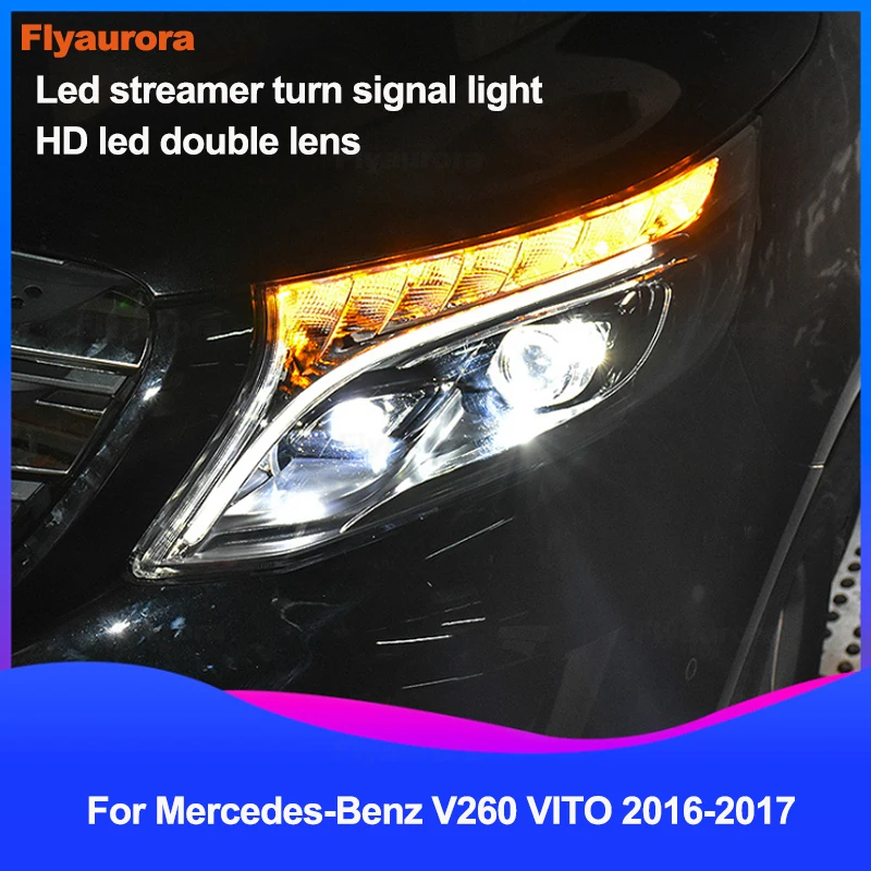 Для Benz V260 все светодиодные фары + задсветильник 2016-2018 для Mercedes-benz Vito 2017 Drl Bi-Led линзы