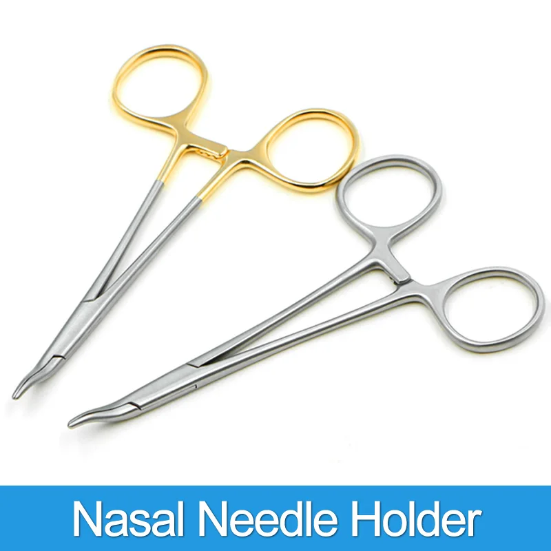 

Nasal needle holding forceps with golden handle nasal plastic surgery instrument needle holding device needle nippers