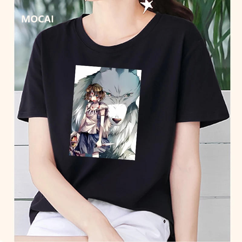 

The new Princess Mononoke graphic graphic print Women's T-shirt for summer 2020 for Miyazaki Hayao Harajuku couple Loose T-shirt
