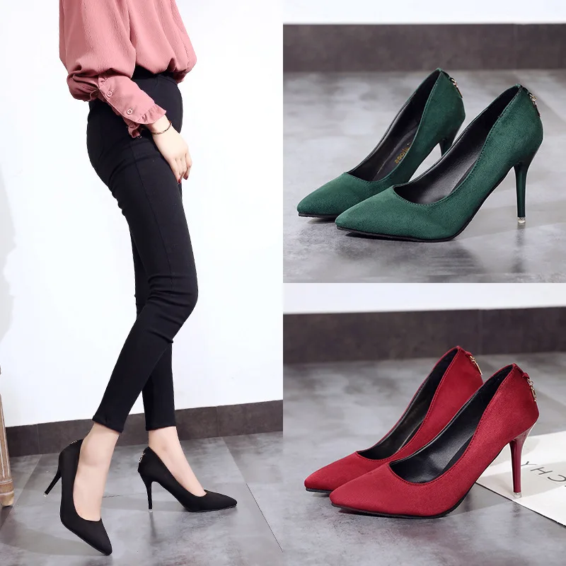 

2018 Spring And Autumn New Style High Heel Shoes Women's Pointed Toe Korean-style Versatile High-Heel-WOMEN'S Shoes Fashion WOME