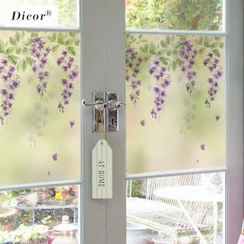 

Customize Static Cling Frosted Opaque Stained Glass Sticker Window Film Decorative Privacy Digital Printing BLT192 Rare Flower