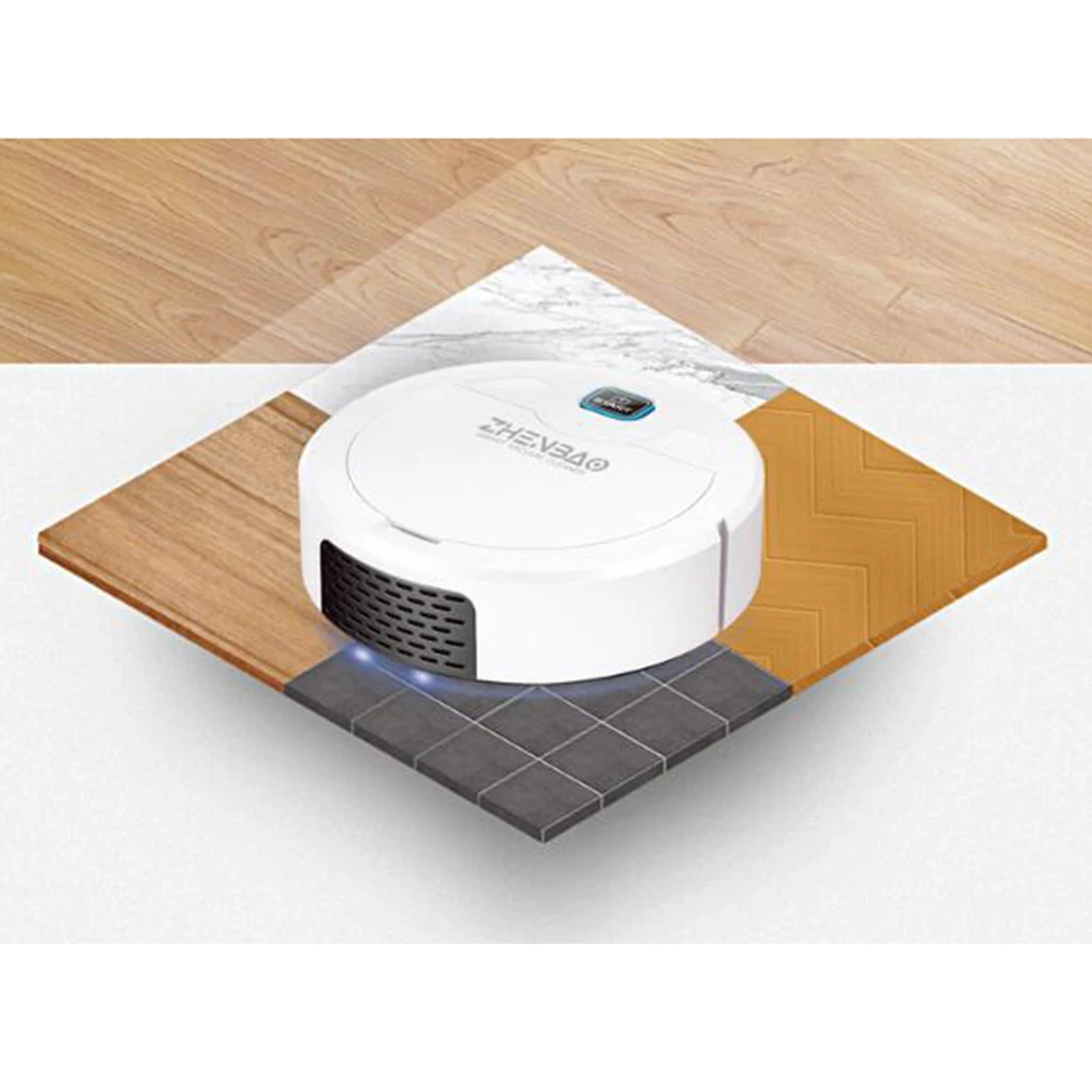 3.7V 3W Robot Vacuum Cleaner with Max Power Suction for Hard Floors, Carpets and Pet Hair, USB Charging, Quiet