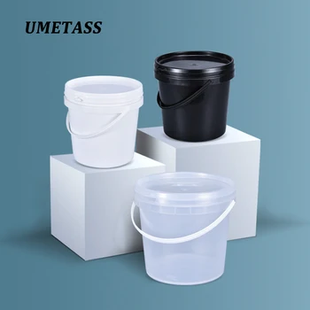 

UMETASS Empty 2L plastic bucket with Lid and handle Food grade container for food Liquid paint Leakproof PP pail 2PCS/lot