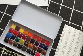 

36 color Solid Watercolor cake Paint artist Pigment Student adult Art drawing set compatible for schmincke 0.5ML loading