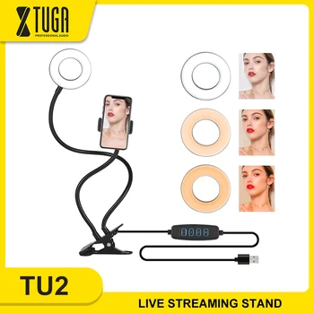

LED Selfie Ring Light with Gooseneck Stand&Phone Holder for Live Streaming,YouTube Video,LED Camera Lighting with Flexible Arm